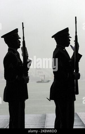 30 mai 2003-Busan, de la marine sud-coréenne et américaine, assiste à leur victoire à la guerre au port de Busan, en Corée du Sud. (Photo de Seung-il Ryu/NurPhoto) Banque D'Images