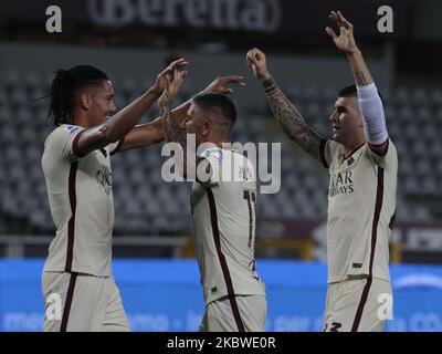 Une équipe de Roms au cours de la série Un match entre le FC de Turin et AS Roma au Stadio Olimpico di Torino sur 29 juillet 2020 à Turin, Italie. (Photo de Loris Roselli). Banque D'Images