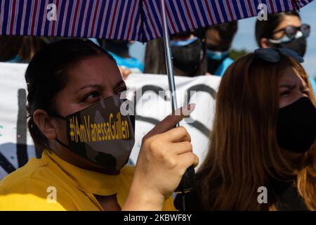 Gloria Guillen, mère de Vanessa Guillen, est vue lors d'un rassemblement au National Mall pour demander une enquête pour le meurtre de sa fille. Washington, D.C., 30 juillet 2020. (Photo par Aurora Samperio/NurPhoto) Banque D'Images