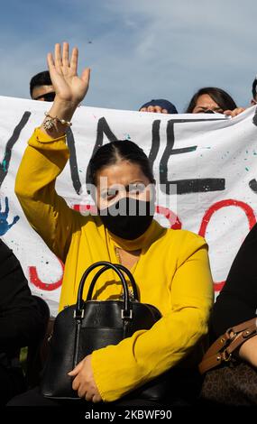 Gloria Guillen, mère de Vanessa Guillen, est vue lors d'un rassemblement au National Mall pour demander une enquête pour le meurtre de sa fille. Washington, D.C., 30 juillet 2020. (Photo par Aurora Samperio/NurPhoto) Banque D'Images