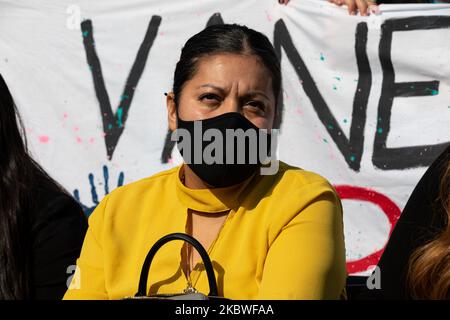 Gloria Guillen, est vu pour exiger la justice pour sa fille lors d'une vraiment au National Mall à Washington, D.C. 30 juillet 2020. (Photo par Aurora Samperio/NurPhoto) Banque D'Images