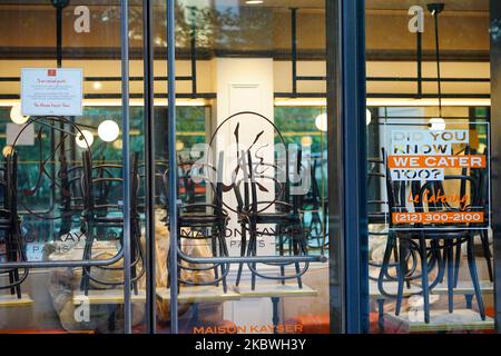 Vue sur la Maison Kayser à Hudson yards. La chaîne de boulangerie française Maison Kayser peut fermer définitivement les 16 emplacements de New York, selon un rapport, la ville de New York entre dans la phase 4 de réouverture suite aux restrictions imposées pour ralentir la propagation du coronavirus à 31 juillet 2020 dans la ville de New York. La quatrième phase permet les arts et le divertissement de plein air, les événements sportifs sans fans et la production de médias. (Photo de John Nacion/NurPhoto) Banque D'Images