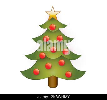 Illustration vectorielle d'arbre de Noël isolée sur fond blanc. Illustration de Vecteur