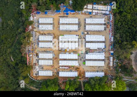 Le parc et le village de vacances Lei Yue Mun sont transformés en camp de quarantaine sur 16 mars 2020 à Hong Kong, Chine. (Photo de Kwan Wong/NurPhoto) Banque D'Images