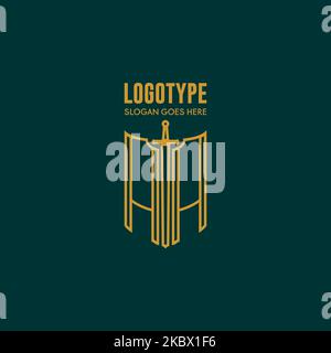 Lettre initiale du logo AA moderne concept de design simple et créatif Illustration de Vecteur