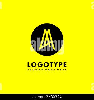 Lettre initiale du logo AA moderne concept de design simple et créatif Illustration de Vecteur