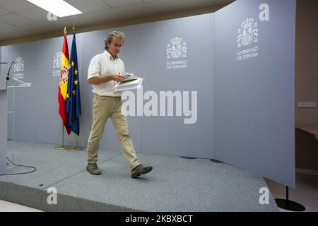 Le directeur du Centre de coordination des alertes sanitaires et des urgences, Fernando Simon, tient une conférence de presse au Ministère de la Santé pour informer sur la situation actuelle de Covid-19 sur 20 août 2020 à Madrid, Espagne. (Photo par Oscar Gonzalez/NurPhoto) Banque D'Images