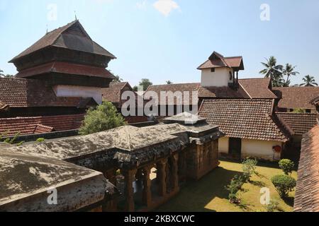 Palais royal de Padmanabhapuram à Padmanabhapuram, Tamil Nadu, Inde. Le palais de Padmanabhapuram (également connu sous le nom de palais de Kalkulam) est l'ancienne capitale de l'ancien royaume hindou de Travancore a été construit autour de 1601 ce par Iravi Varma Kulasekhara Perumal. Le fondateur de Travancore moderne, le roi Anizham Thirunal Marthanda Varma (1706-1758), qui a dirigé Travancore de 1729 à 1758, a reconstruit le palais vers 1750. (Photo de Creative Touch Imaging Ltd./NurPhoto) Banque D'Images