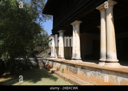 Palais royal de Padmanabhapuram à Padmanabhapuram, Tamil Nadu, Inde. Le palais de Padmanabhapuram (également connu sous le nom de palais de Kalkulam) est l'ancienne capitale de l'ancien royaume hindou de Travancore a été construit autour de 1601 ce par Iravi Varma Kulasekhara Perumal. Le fondateur de Travancore moderne, le roi Anizham Thirunal Marthanda Varma (1706-1758), qui a dirigé Travancore de 1729 à 1758, a reconstruit le palais vers 1750. (Photo de Creative Touch Imaging Ltd./NurPhoto) Banque D'Images