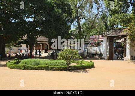 Parc du palais royal de Padmanabhapuram à Padmanabhapuram, Tamil Nadu, Inde. Le palais de Padmanabhapuram (également connu sous le nom de palais de Kalkulam) est l'ancienne capitale de l'ancien royaume hindou de Travancore a été construit autour de 1601 ce par Iravi Varma Kulasekhara Perumal. Le fondateur de Travancore moderne, le roi Anizham Thirunal Marthanda Varma (1706-1758), qui a dirigé Travancore de 1729 à 1758, a reconstruit le palais vers 1750. (Photo de Creative Touch Imaging Ltd./NurPhoto) Banque D'Images