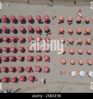 Touristes à Ascea, une station balnéaire de Cilento, Italie, sur 22 août 2020. (Photo de Paolo Manzo/NurPhoto) Banque D'Images