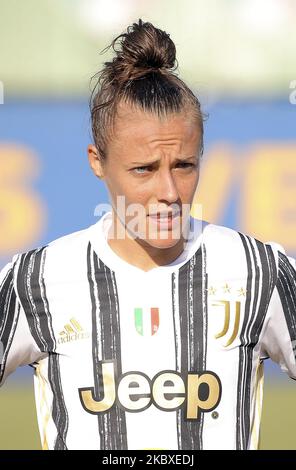 Aurora Galli de Juventus regarde pendant la série des femmes Un match entre Hellas Vérone et Juventus au stade de Sinergy sur 22 août 2020 à Vérone, Italie. (Photo de Giuseppe Cottini/NurPhoto) Banque D'Images