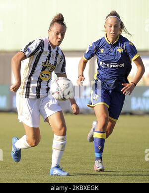 Aurora Galli de Juventus en action pendant la série des femmes Un match entre Hellas Verona et Juventus au stade de Sinergy sur 22 août 2020 à Vérone, Italie. (Photo de Giuseppe Cottini/NurPhoto) Banque D'Images