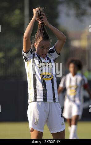 Aurora Galli de Juventus regarde pendant la série des femmes Un match entre Hellas Vérone et Juventus au stade de Sinergy sur 22 août 2020 à Vérone, Italie. (Photo de Giuseppe Cottini/NurPhoto) Banque D'Images