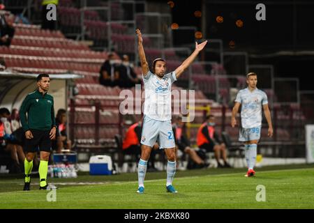 Marin Leovac de Dinamo Zagreb protestant pendant CFR 1907 Cluj contre Dinamo Zagreb Ligue des champions de l'UEFA, deuxième cycle de qualification, Stade Dr. Constantin Radulescu, Cluj-Napoca, Roumanie, 26 août 2020 (photo de Flaviu Buboi/NurPhoto) Banque D'Images