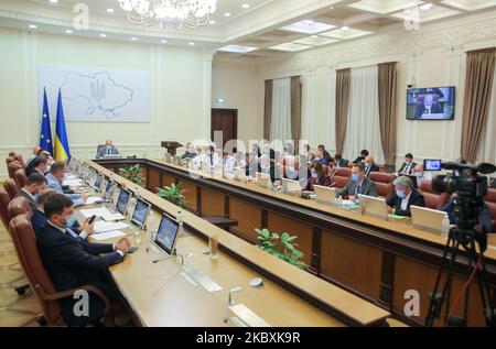 Vue générale de la réunion du Cabinet à Kiev, Ukraine, 26 août 2020. Session du Cabinet des ministres. (Photo par Sergii Kharchenko/NurPhoto) Banque D'Images