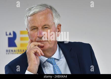 Michel Barnier, négociateur européen pour le Brexit, assiste à la réunion de l'association patronale française Medef sur le thème "la Renaissance des entreprises françaises" sur 26 août 2020, à Paris, en France. (Photo de Daniel Pier/NurPhoto) Banque D'Images