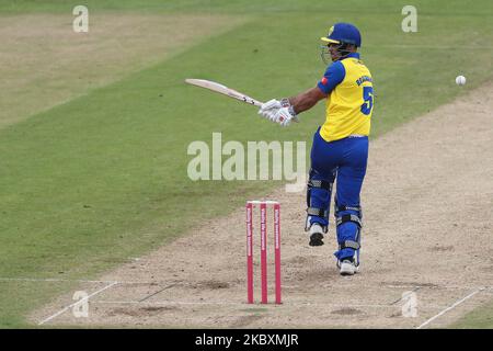 David Bedingham de Durham lors du match du Vitality Blast T20 entre le Durham County Cricket Club et le Lancashire à Emirates Riverside, Chester le Street, Royaume-Uni, on 27 août 2020. (Photo de Mark Fletcher/MI News/NurPhoto) Banque D'Images