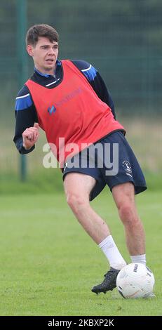 Aaron Cunningham pendant l'entraînement pré-saison de Hartlepool United au East Durham College, Peterlee, comté de Durham, Angleterre, on 27 août, 2020. (Photo de Mark Fletcher/MI News/NurPhoto) Banque D'Images