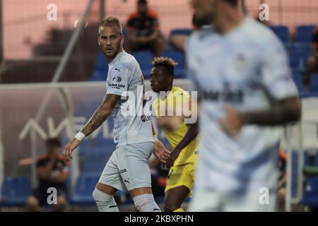 UROS RACIC de Valence duraign le jeu de pré-saison entre Valencia CF et Villarreal CF à Pinatar Arena sur 28 août 2020 à San Pedro del Pinatar, Espagne. (Photo de Jose Miguel Fernandez/NurPhoto) Banque D'Images