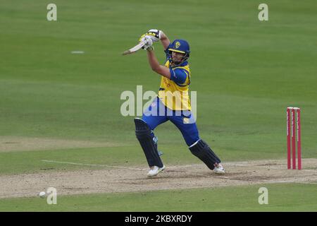 Alex Lees de Durham lors du match de Vitality Blast T20 entre le Durham County Cricket Club et le Nottinghamshire à Emirates Riverside, Chester le 29th août 2020. (Photo de Mark Fletcher/MI News/NurPhoto) Banque D'Images