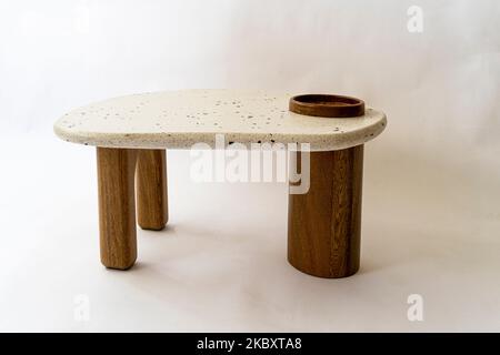 détail de la conception d'une table, mobilier conçu par des artistes, Banque D'Images