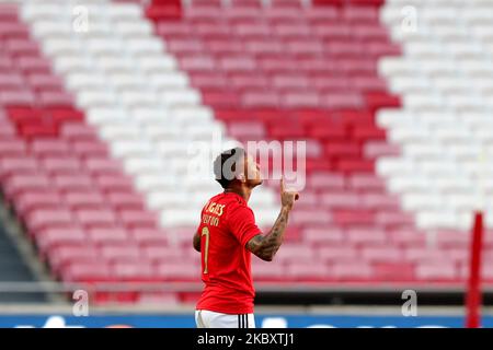 Everton de SL Benfica célèbre après avoir obtenu un but lors du match de football d'avant-saison entre SL Benfica et AFC Bournemouth au stade Luz à Lisbonne, Portugal sur 30 août 2020. (Photo par Pedro Fiúza/NurPhoto) Banque D'Images