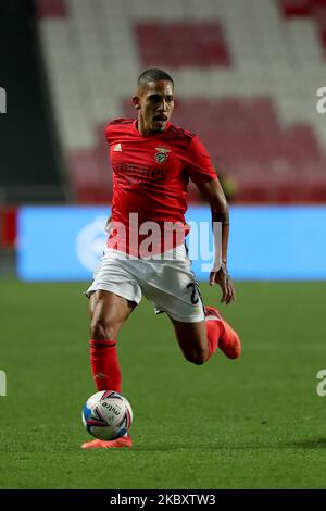 Gilberto de SL Benfica en action pendant le match de football amical d'avant-saison entre SL Benfica et AFC Bournemouth au stade Luz à Lisbonne, Portugal sur 30 août 2020. (Photo par Pedro Fiúza/NurPhoto) Banque D'Images