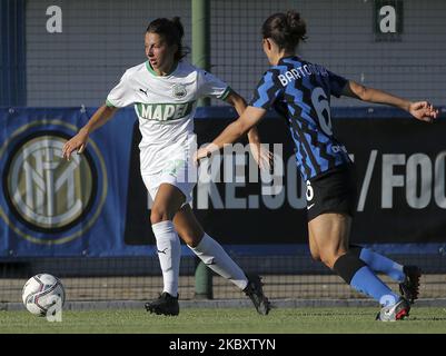 Erika Santoro des Etats-Unis Sassuolo en action pendant la série des femmes Un match entre FC Internazionale et US Sassuolo à Stadio Ernesto Breda sur 30 août 2020 à Sesto San Giovanni, Italie. (Photo de Giuseppe Cottini/NurPhoto) Banque D'Images