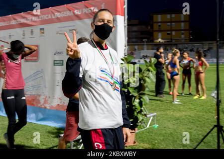 Elena Vallortigara remporte la finale de saut en hauteur des femmes lors des Championnats nationaux d'athlétisme italiens au Stadio Daciano Colbachini sur 30 août 2020 à Padoue, en Italie. (Photo de Massimo Bertolini/NurPhoto) Banque D'Images