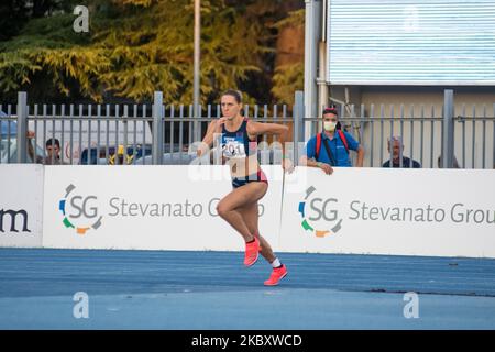 Elena Vallortigara remporte la finale de saut en hauteur des femmes lors des Championnats nationaux d'athlétisme italiens au Stadio Daciano Colbachini sur 30 août 2020 à Padoue, en Italie. (Photo de Massimo Bertolini/NurPhoto) Banque D'Images