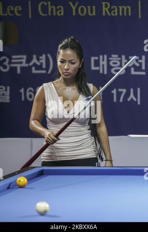 Shanelle Loraine, du Japon, lors d'un match de l'équipe internationale XTM Carom Challange à Goyang, en Corée du Sud, sur 15 septembre 2007. (Photo de Seung-il Ryu/NurPhoto) Banque D'Images