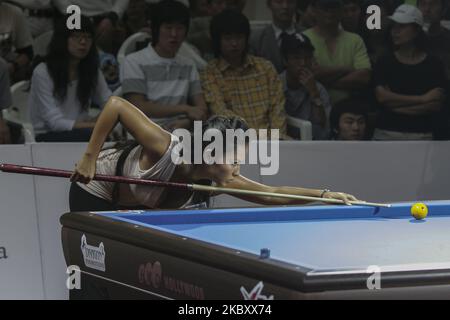 Shanelle Loraine, du Japon, au cours d'un match XTM International Team Carom Challenge à Goyang, en Corée du Sud, sur 15 septembre 2007. (Photo de Seung-il Ryu/NurPhoto) Banque D'Images