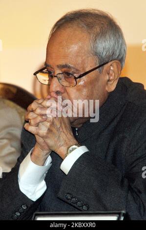 Photo du dossier : Shri Pranab Mukherjee, ancien président de l'Inde et Bharat Ratna, est décédé à 84 ans après avoir lutté contre une longue maladie. Des dirigeants et des personnalités de tous les horizons ont pleuré l'imprudence politique de New Delhi, en Inde. (Photo de Debajyoti Chakraborty/NurPhoto) Banque D'Images