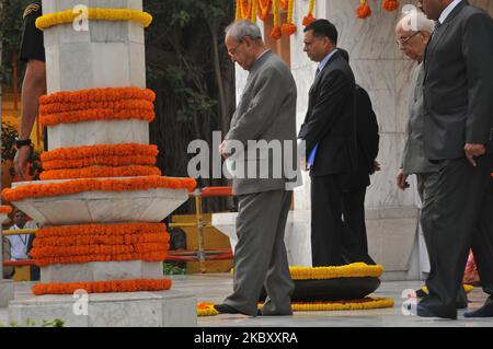 Photo du dossier : Shri Pranab Mukherjee, ancien président de l'Inde et Bharat Ratna, est décédé à 84 ans après avoir lutté contre une longue maladie. Des dirigeants et des personnalités de tous les horizons ont pleuré l'imprudence politique de New Delhi, en Inde. (Photo de Debajyoti Chakraborty/NurPhoto) Banque D'Images