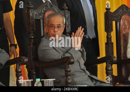 Photo du dossier : Shri Pranab Mukherjee, ancien président de l'Inde et Bharat Ratna, est décédé à 84 ans après avoir lutté contre une longue maladie. Des dirigeants et des personnalités de tous les horizons ont pleuré l'imprudence politique de New Delhi, en Inde. (Photo de Debajyoti Chakraborty/NurPhoto) Banque D'Images