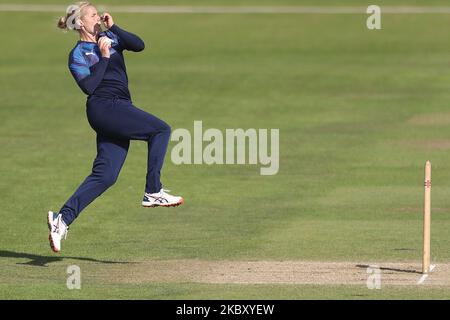 Katherine Brunt of Northern Diamonds lors du match du Rachel Heyhoe Flint Trophy entre Northern Diamonds et Loughborough Lightning à Emirates Riverside, Chester le Street, Angleterre, sur 31 août 2020. (Photo de Mark Fletcher/MI News/NurPhoto) Banque D'Images