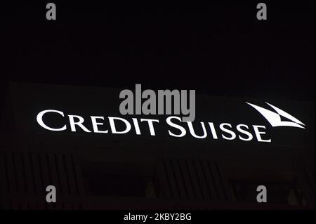 Credit Suisse signe est vu sur 2 septembre 2020 à Varsovie, Pologne. (Photo par Aleksander Kalka/NurPhoto) Banque D'Images