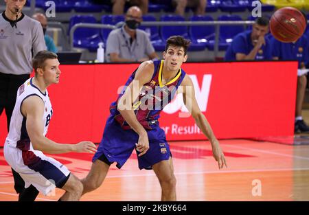 Leandro Bolmaro pendant le match entre le FC Barcelone et Baxi Manresa, correspondant à la demi-finale de la Ligue catalane de basket-ball, joué au Palau Blaugrana, le 04th septembre 2020, à Barcelone, Espagne. (Photo de Joan Valls/Urbanandsport /NurPhoto) Banque D'Images