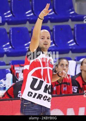 Eric Suri pendant le match entre Uni Girona et Cadi la Seu, correspondant à la finale de la Ligue catalane de basket-ball, joué au Palau Blaugrana, le 06th septembre 2020, à Barcelone, Espagne. (Photo de Joan Valls/Urbanandsport /NurPhoto) Banque D'Images