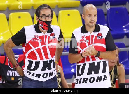 Eric Suri pendant le match entre Uni Girona et Cadi la Seu, correspondant à la finale de la Ligue catalane de basket-ball, joué au Palau Blaugrana, le 06th septembre 2020, à Barcelone, Espagne. (Photo de Joan Valls/Urbanandsport /NurPhoto) Banque D'Images