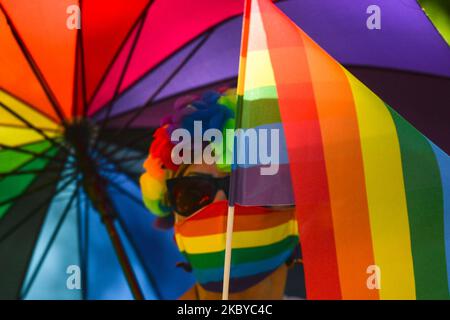 Militants pro-LGBT et leurs partisans pendant la Katowice Egalité annuelle Mars 2020. Sur 5 septembre 2020, à Katowice, Silésie Voivodeship, Pologne. (Photo par Artur Widak/NurPhoto) Banque D'Images