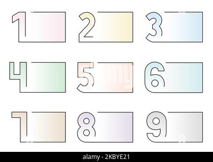 les étapes de l'infographie du cadre des chiffres sont définies Illustration de Vecteur