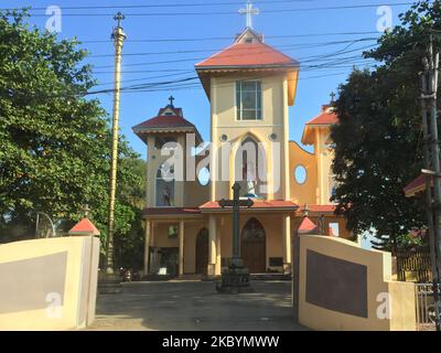 Église catholique sacrée à Vilavancode, district de Kanyakumari, Tamil Nadu, Inde. (Photo de Creative Touch Imaging Ltd./NurPhoto) Banque D'Images