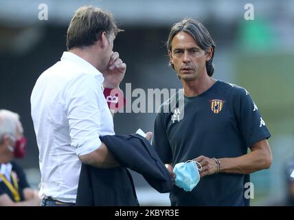 Filippo Inzaghi entraîneur de SC Benevento pendant le match de football amical SC Benevento / SC Reggina au stade de Vigorito à Benevento, Italie sur 12 septembre 2020 (photo de Matteo Ciambelli/NurPhoto) Banque D'Images