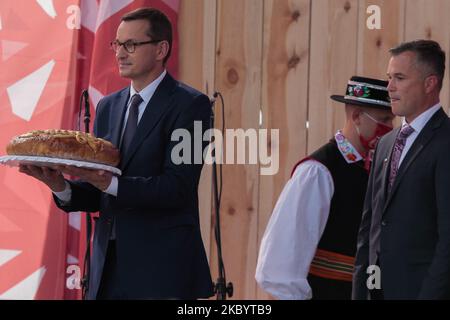 Le Premier ministre Mateusz Morawiecki a participé au tiers monde national - Merci au village polonais sur 13 septembre 2020 à Wroclaw, en Pologne. (Photo de Krzysztof Zatycki/NurPhoto) Banque D'Images