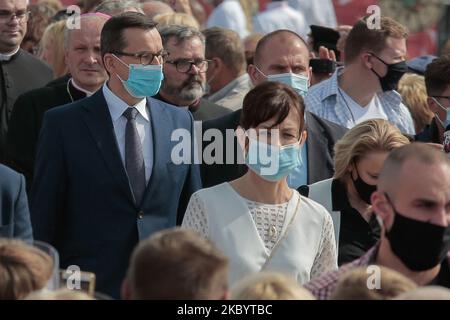 Le Premier ministre Mateusz Morawiecki a participé au tiers monde national - Merci au village polonais sur 13 septembre 2020 à Wroclaw, en Pologne. (Photo de Krzysztof Zatycki/NurPhoto) Banque D'Images