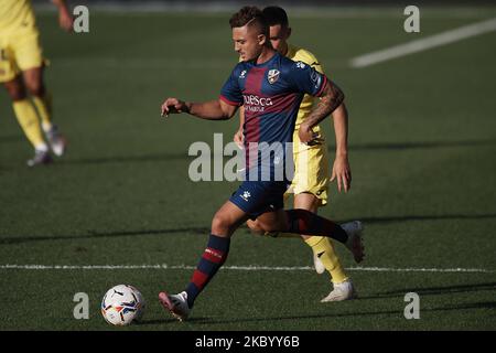 Pablo Maffeo de Huesca passe pendant le match de la Liga Santader entre Villarreal CF et SD Huesca à l'Estadio de la Ceramica sur 13 septembre 2020 à Villareal, Espagne. (Photo de Jose Breton/Pics action/NurPhoto) Banque D'Images