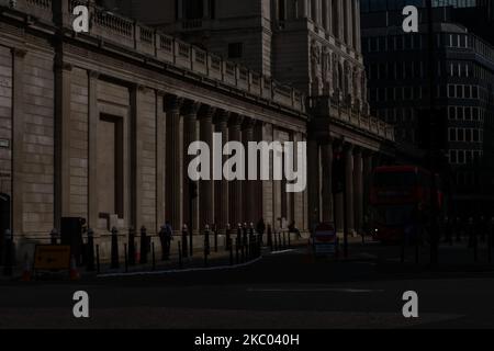 Vue générale de la ville de Londres, le quartier financier de Londres sur 17 septembre 2020. Bien que les mesures de verrouillage, en raison de la crise du coronavirus, aient été la levée du quartier financier de la capitale, toujours des coups de pied pour travailler à sa pleine capacité, comme de nombreux travailleurs travaillent encore à distance. (Photo par Alberto Pezzali/NurPhoto) Banque D'Images