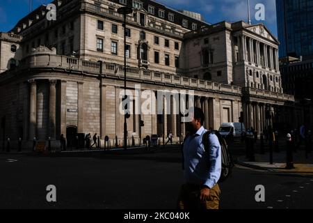 Vue générale de la ville de Londres, le quartier financier de Londres sur 17 septembre 2020. Bien que les mesures de verrouillage, en raison de la crise du coronavirus, aient été la levée du quartier financier de la capitale, toujours des coups de pied pour travailler à sa pleine capacité, comme de nombreux travailleurs travaillent encore à distance. (Photo par Alberto Pezzali/NurPhoto) Banque D'Images